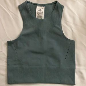 Adidas small warp knit crop top